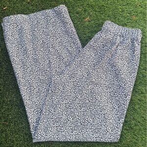 LOFT Black and White Wide Leg Pants
